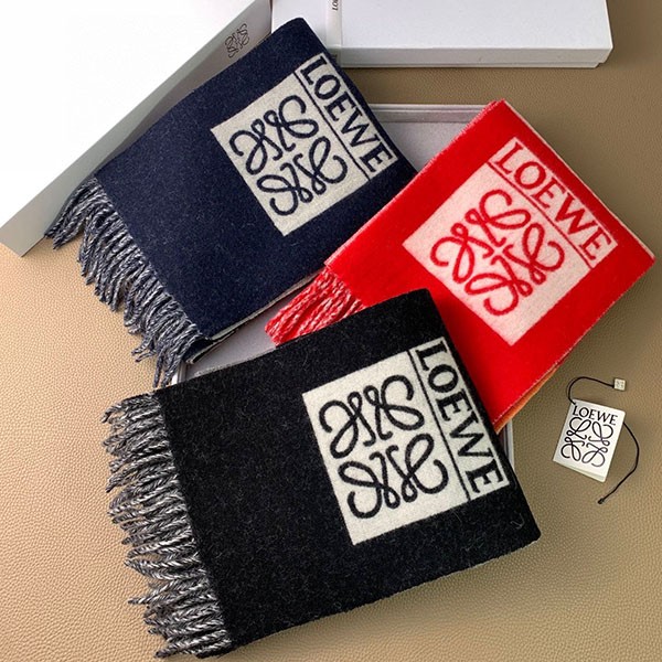稀少 ロエベ アナグラム マフラー 偽物 (ウール&カシミヤ) loc79792N級品