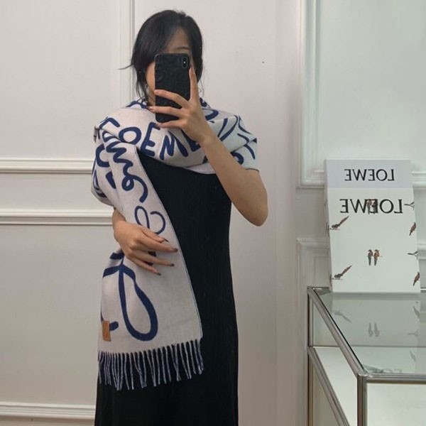 超希少！ロエベ 偽物 ウール&カシミヤ ロゴ入りスカーフ loe80635通販