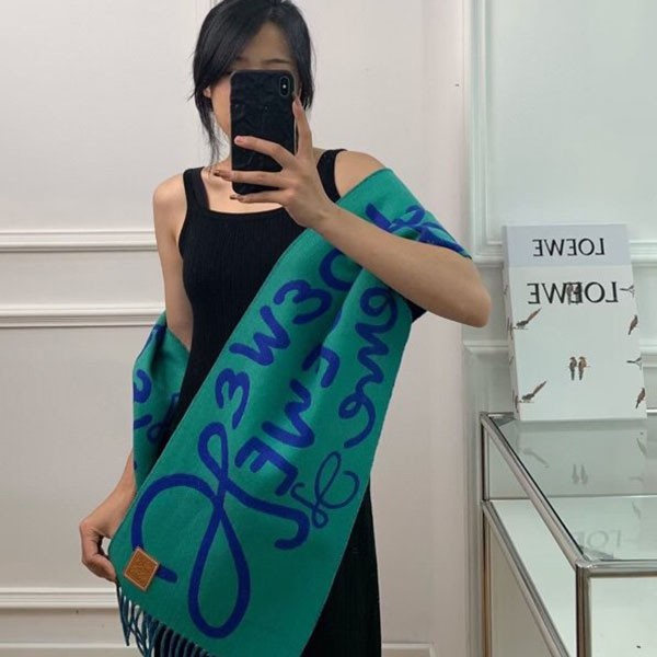 大人気！ロエベ コピー ウール&カシミヤ ロゴ入りスカーフ loq67780通販