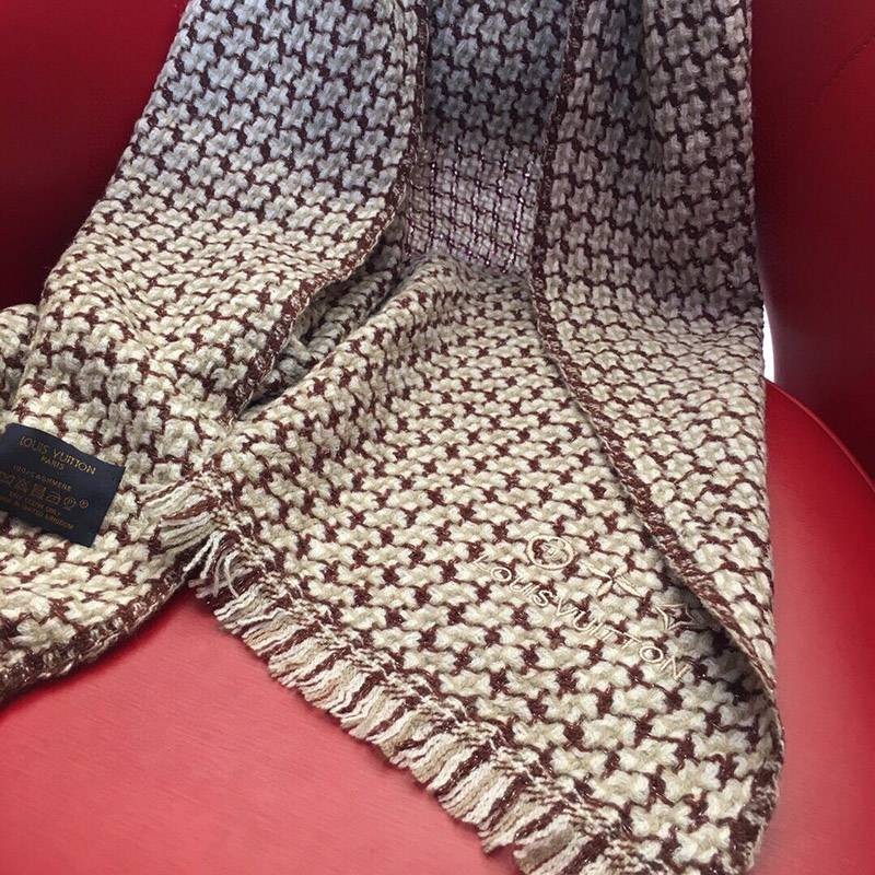 お洒落に♪ルイヴィトン カシミヤ チェック スカーフ マフラ コピー vub91791最高級