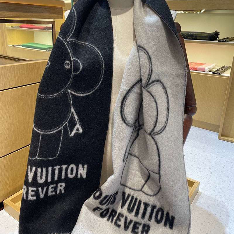 希少 暖かい♪ルイヴィトン カシミヤ タッセル マフラ コピー vuh17272代引きを販売