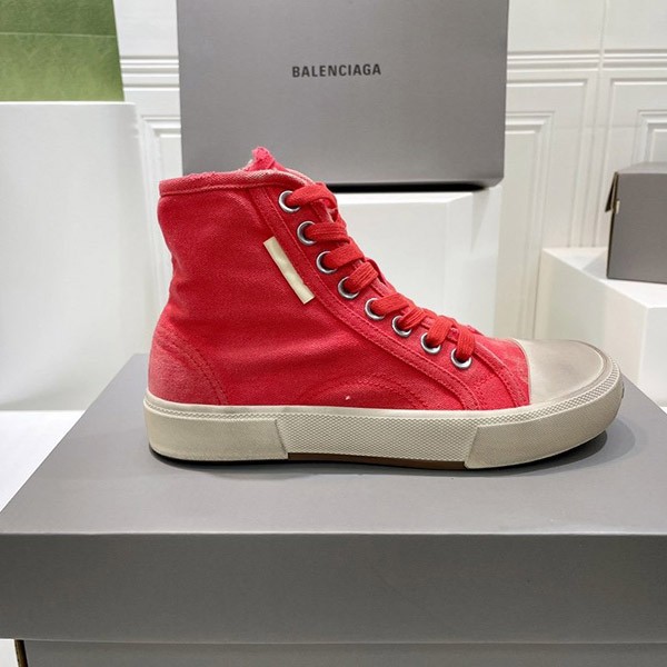 目を惹くカラーバレンシアガ 偽物 PARIS HIGH TOP スニーカー レッド bap22382