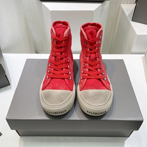目を惹くカラーバレンシアガ 偽物 PARIS HIGH TOP スニーカー レッド bap22382通販