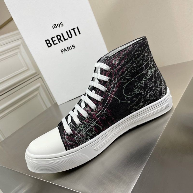 定番ベルルッティ スニーカー 偽物 超人気◆ベルルッティ◆ScrittoCanvas ハイカット beb76591高い品質
