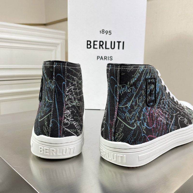 定番ベルルッティ スニーカー 偽物 超人気◆ベルルッティ◆ScrittoCanvas ハイカット beb76591N級品