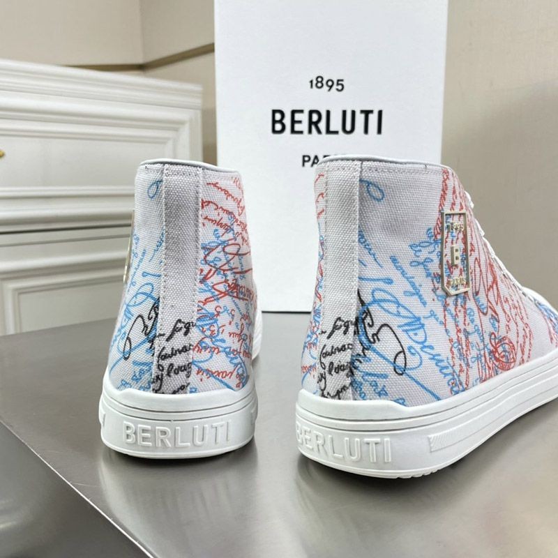 ベルルッティ スニーカー 偽物 超人気◆ベルルッティ◆ScrittoCanvas ハイカット ben57217N級品