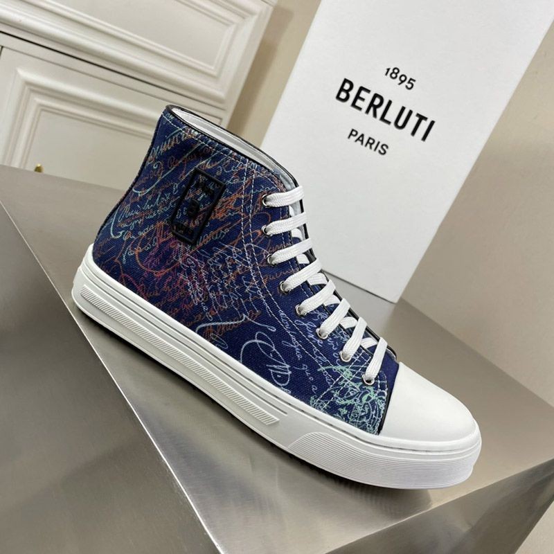 ベルルッティ スニーカー 偽物 超人気◆ベルルッティ◆ScrittoCanvas ハイカット bez40879激安送料無料