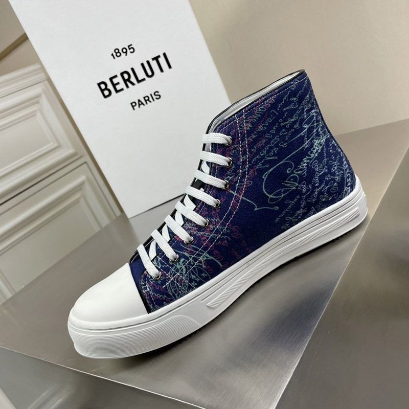 ベルルッティ スニーカー 偽物 超人気◆ベルルッティ◆ScrittoCanvas ハイカット bez40879高い品質