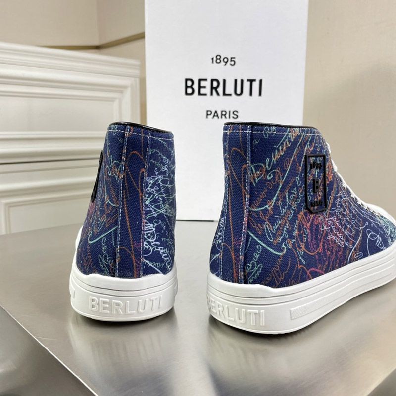 ベルルッティ スニーカー 偽物 超人気◆ベルルッティ◆ScrittoCanvas ハイカット bez40879N級品