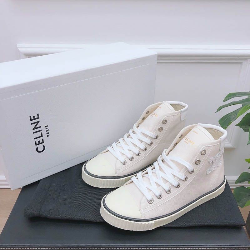 22AW新作 セリーヌ ブランク レースアップ ミドルスニーカー コピー Cen77363品質保証