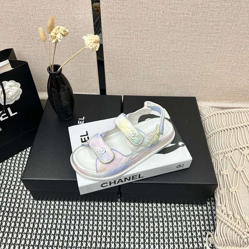 《大人気》シャネル プリント ファブリック コピー サンダル shc84305人気