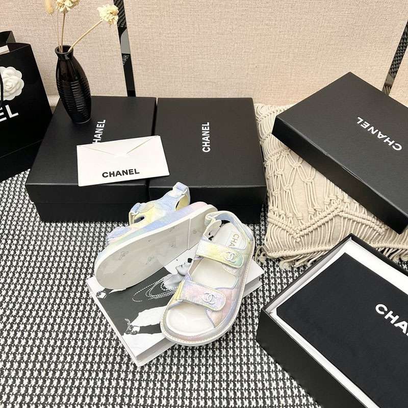 《大人気》シャネル プリント ファブリック コピー サンダル shc84305最高級