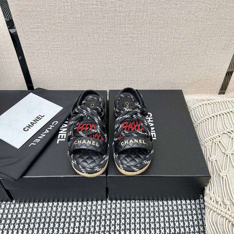大人気!!新色シャネル カーフスキン サンダル 偽物 ブラック shz76124通販