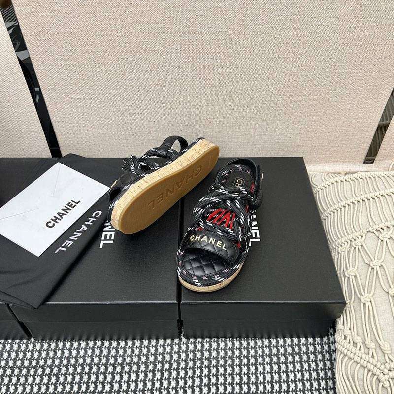 大人気!!新色シャネル カーフスキン サンダル 偽物 ブラック shz76124代引きを販売