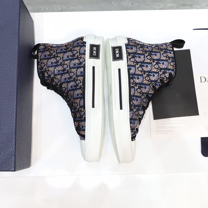 希少色ディオール B23 ハイトップスニーカー 偽物★ストラス オブリーク det62221激安送料無料