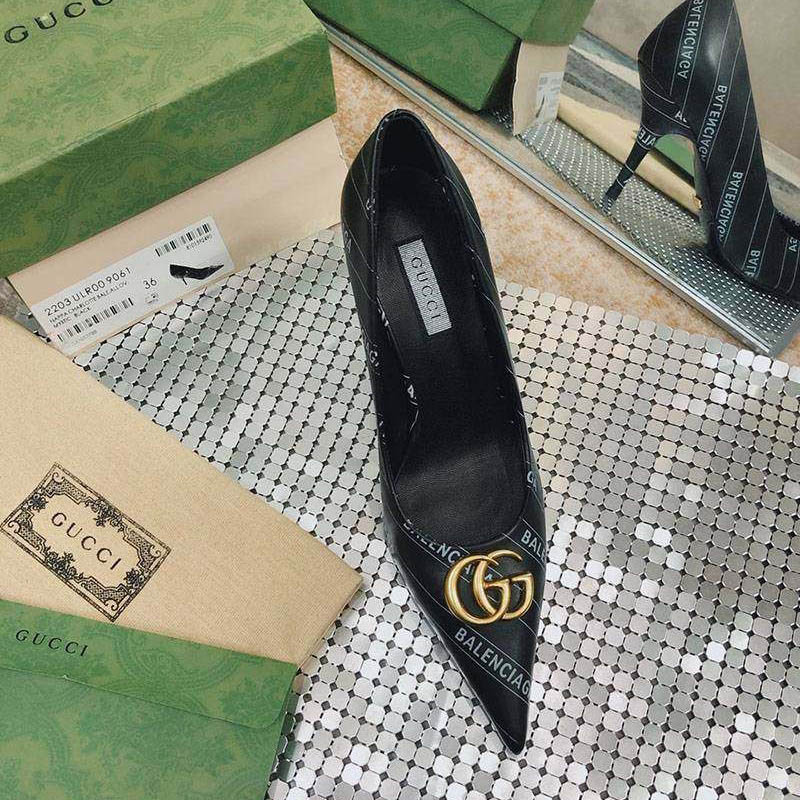 稀少 グッチxバレンシアガ 偽物 コラボ ナイフ パンプス gub49600代引きを販売