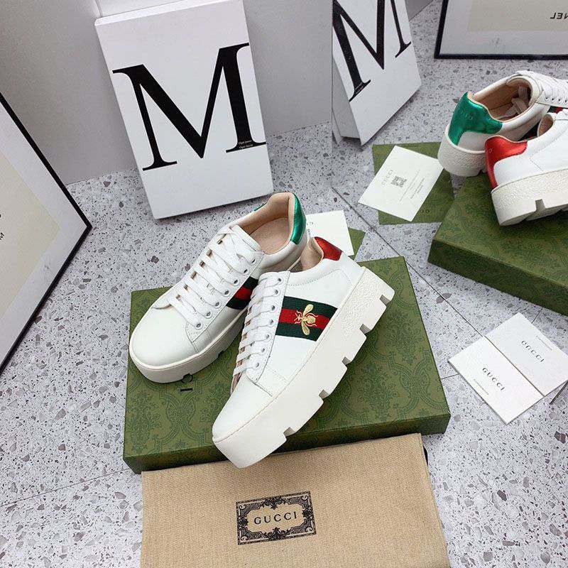 21-22AW グッチ〔エース〕ウィメンズ エンブロイダリー付き プラットフォーム スニーカー gus21926高い品質