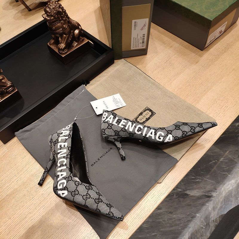 日本未入荷 グッチxバレンシアガ スクエアナイフ パンプス guy04122高い品質