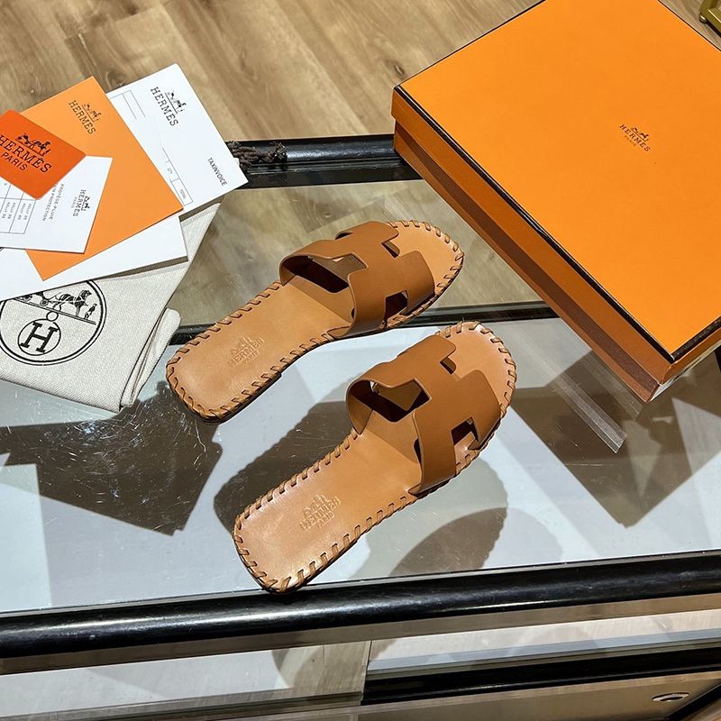 争奪戦送込エルメス Oran sandal コピー オラン レザー＆キャンバス サンダル erd09296高い品質