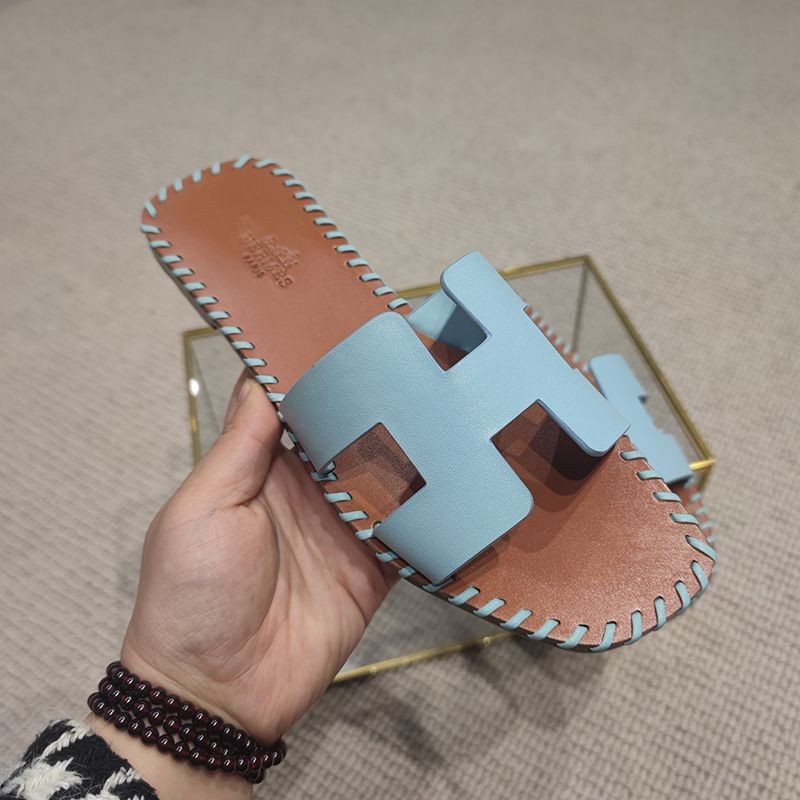 日本未入荷エルメス Oran sandal 偽物 オラン レザー＆キャンバス サンダル erj95258高い品質