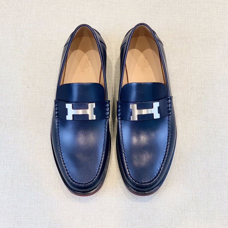 争奪戦 エルメス Paris パリ "H" ロゴ ローファー コピー erm81936N級品