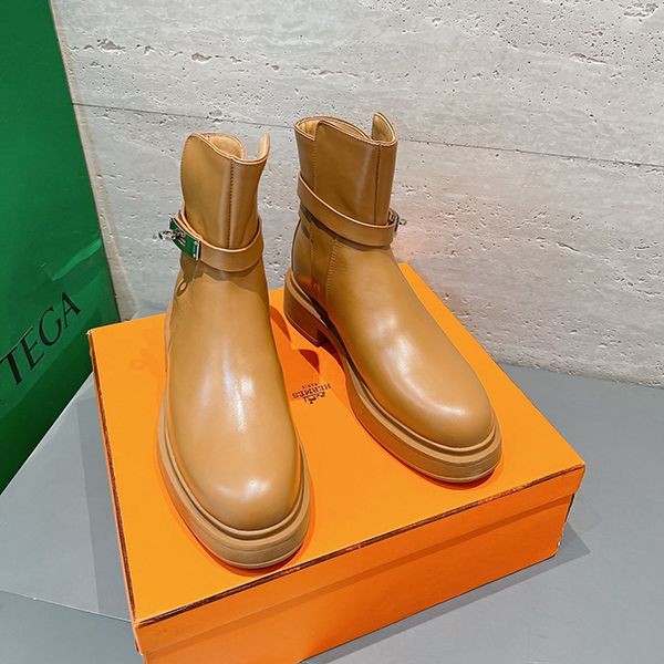 入手困難エルメス Bottines Veo ヴェオ 厚底 アンクルブーツ ブーティ コピー erw56215