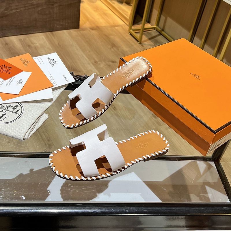 争奪戦エルメス Oran sandal オラン レザー＆キャンバス サンダル コピー 送込 ery30046高い品質
