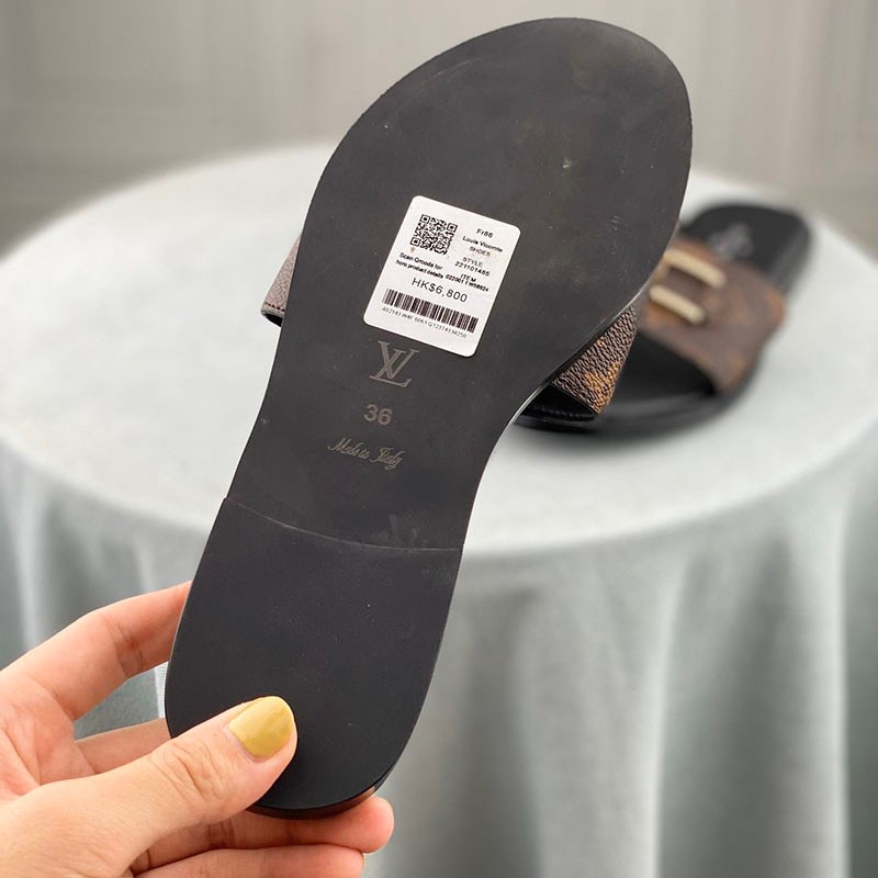 日本未入荷​ルイヴィトン シューズ 偽物 フラットミュール 茶 ロックイット 1A64MN vuc46816激安送料無料