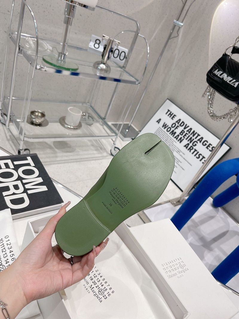 追跡付き発送メゾン マルジェラ タビ カーフレザー レースアップシューズ コピー グリーン ヒール高3.5cm Man62439品質保証