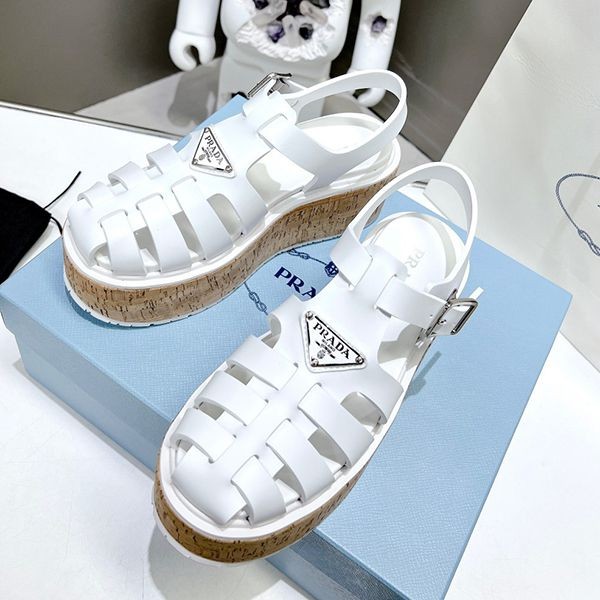 大人気!プラダ Rubber wedge platform sandals ウェッジサンダル コピー pub83961激安送料無料