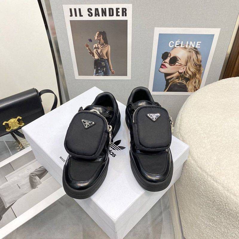 目を惹くカラーブラック×アディダス コピー コラボロートップスニーカー Re-Nylon ロゴ pun56225通販