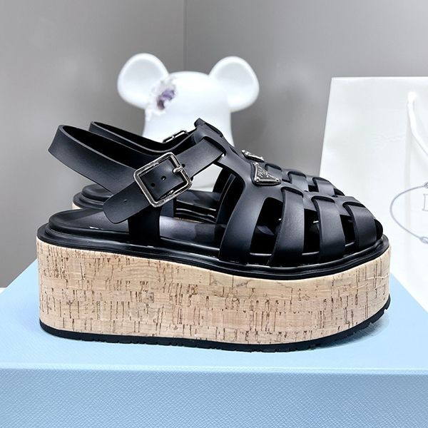 お洒落プラダ Rubber wedge platform sandals ウェッジサンダル 偽物 pur40331人気