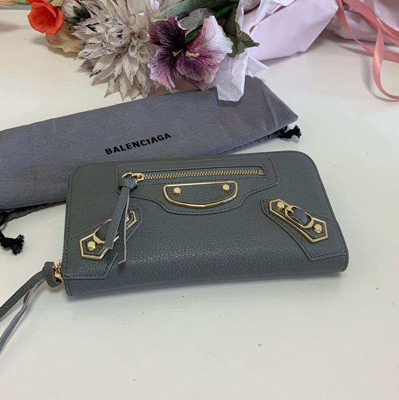★関税/送料込★バレンシアガ ラウンドファスナー コピー 長財布 小銭入れ付き/ネオクラシック グレー bah98470