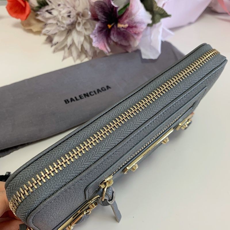 ★関税/送料込★バレンシアガ ラウンドファスナー コピー 長財布 小銭入れ付き/ネオクラシック グレー bah98470最高級