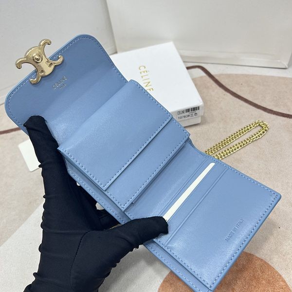 累積売上総額第１位！セリーヌ ラムスキンフラップウォレット ミニ財布 偽物 10D783BZG.38NO高い品質