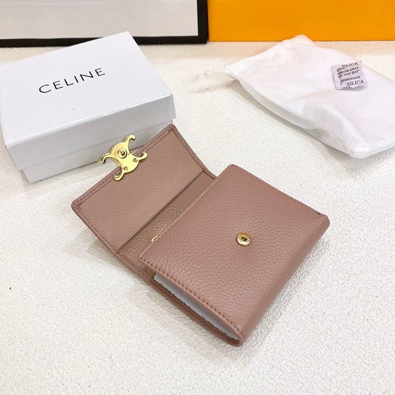 希少色 セリーヌ 偽物 スモール トリオンフウォレット シャイニー ペプル Cej96322代引きを販売