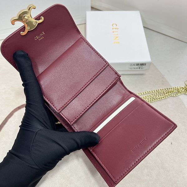 希少色セリーヌ 偽物 ラムスキンフラップウォレット ミニ財布 Cen56822高い品質