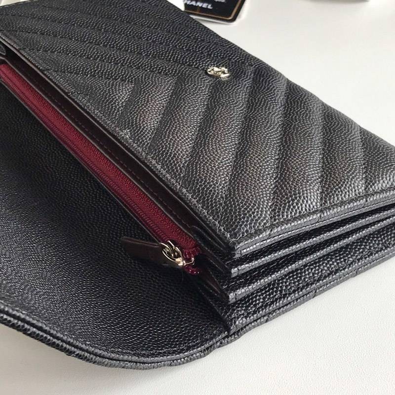 希少限定品 シャネル 二折りカブセ長財布 キャビア sho32812N級品