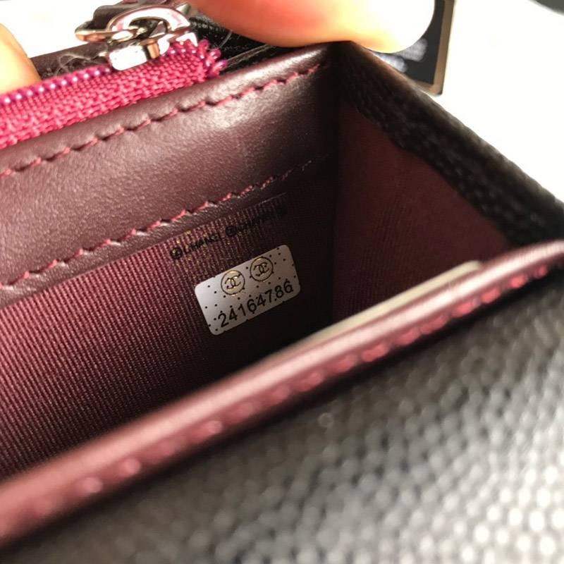 希少限定品 シャネル 二折りカブセ長財布 キャビア sho32812品質保証