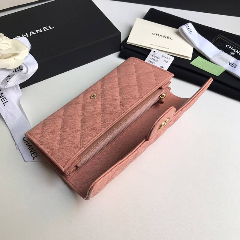 大人気！シャネル 二折りカブセ長財布 偽物スーパーコピー キャビア shb63948N級品