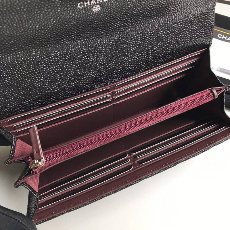 目を惹くシャネル 二折りカブセ長財布 スーパーコピー キャビアスキン shr95237代引きを販売