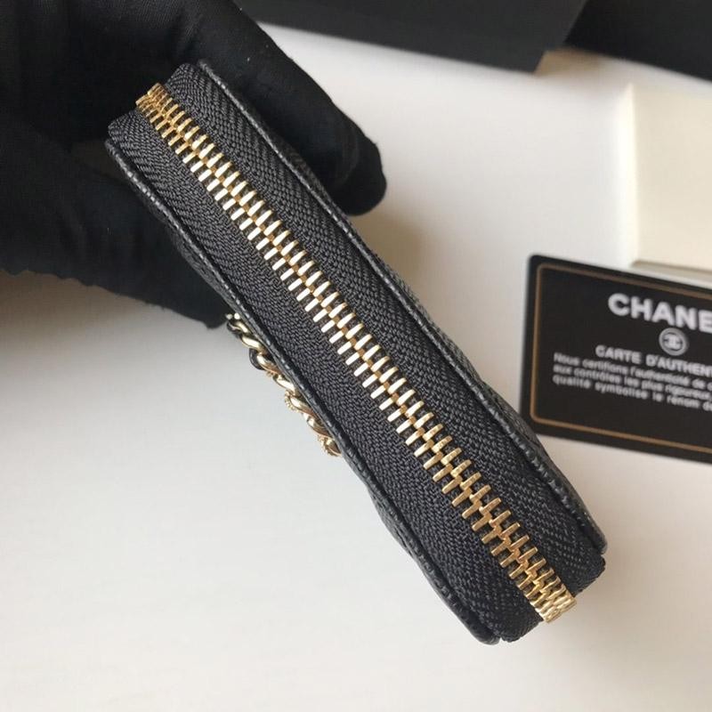 目を惹く シャネル ジップ コインパース 偽物 キャビアスキン sha23263N級品