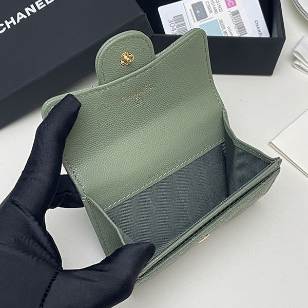 ブランドシャネル コピー ミニ財布 キャビア イエロー ライトゴールド金具 shj12676激安送料無料