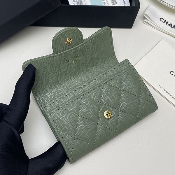 ブランドシャネル コピー ミニ財布 キャビア イエロー ライトゴールド金具 shj12676人気
