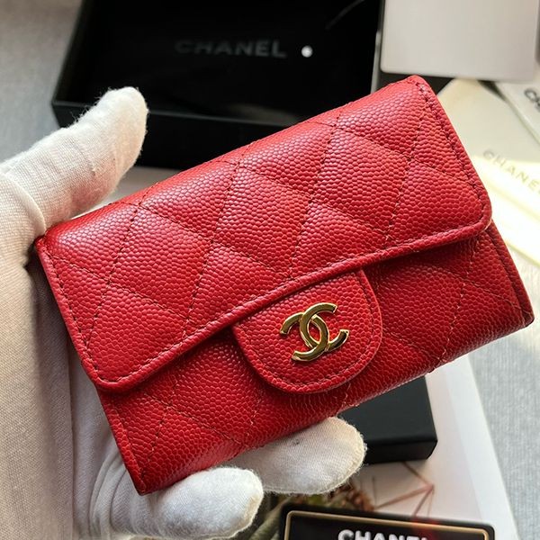 シャネル ミニ財布激安 スーパーコピー キャビア ライトゴールド金具 shm98300