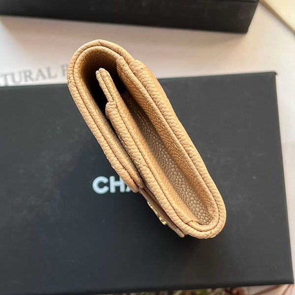 最新でオシャレシャネル ミニ財布 キャビア コピー ライトゴールド金具 shx74636通販