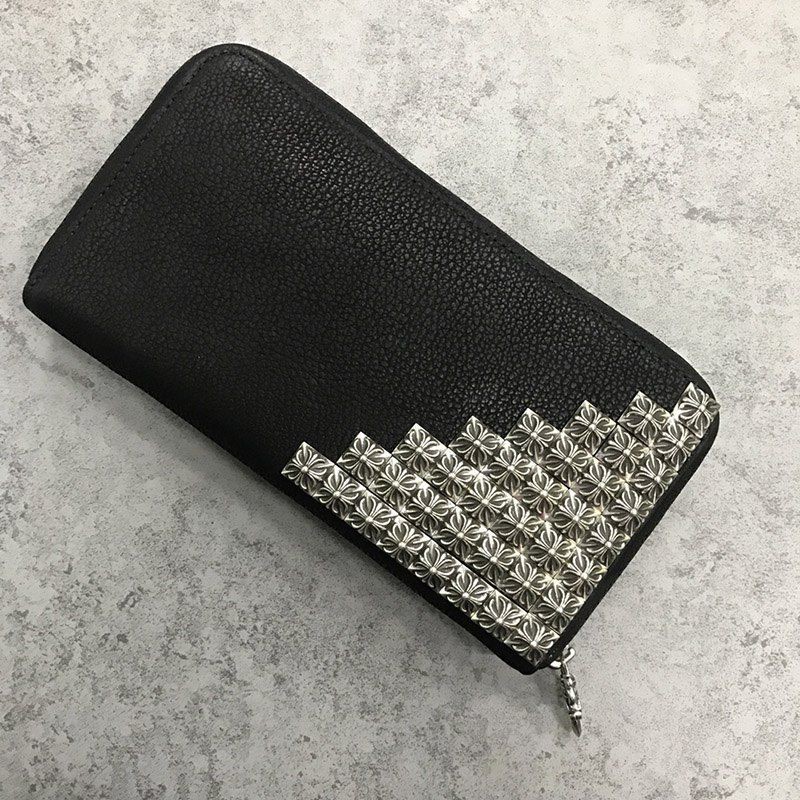 追跡付き発送 クロムハーツ コピー/ RECFピラミッド デストロイBLKﾚｻﾞｰ長財布 Kuh62681