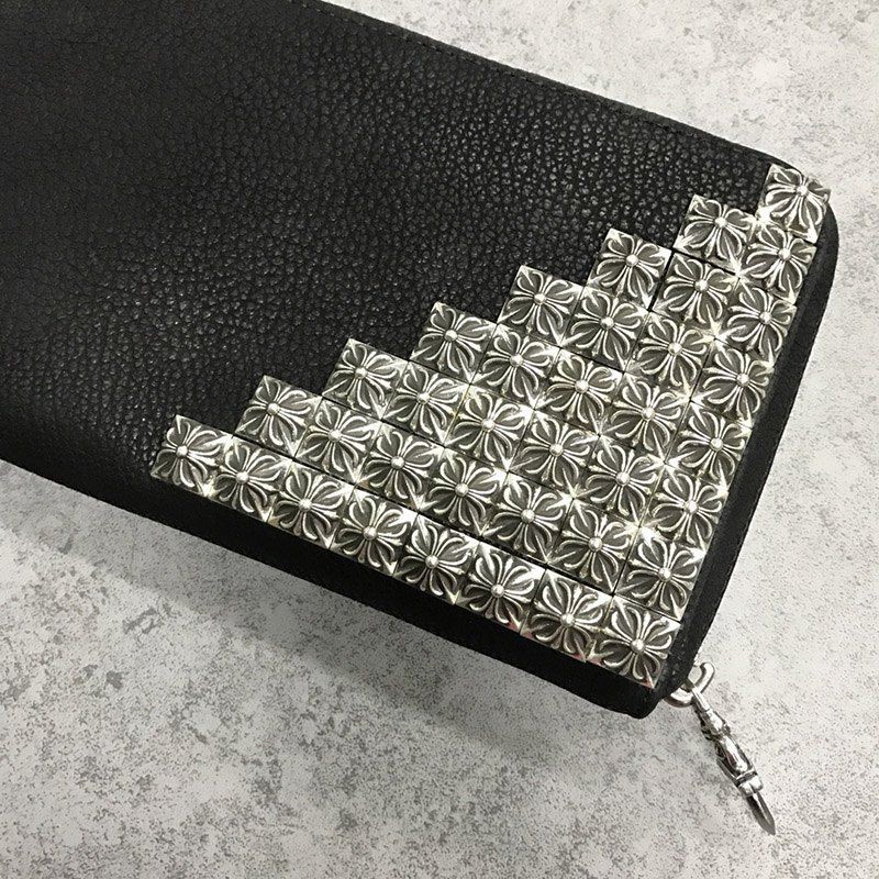 追跡付き発送 クロムハーツ コピー/ RECFピラミッド デストロイBLKﾚｻﾞｰ長財布 Kuh62681N級品