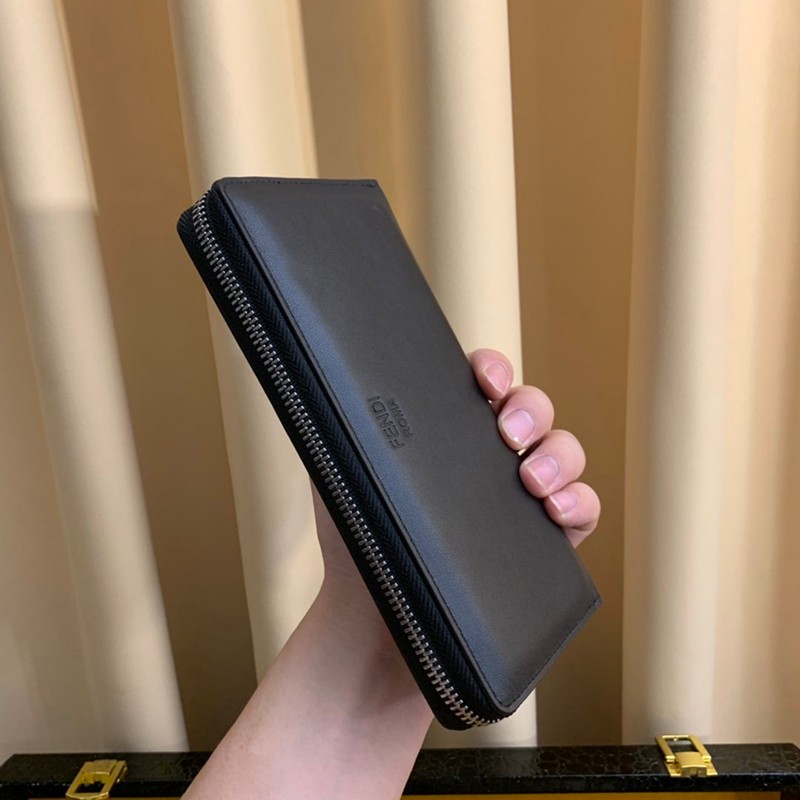 定番フェンディ ジップアラウンド 長財布 コピー ブラック バッグ バグズ ジッパーウォレット カスタマイズ fea27541激安送料無料