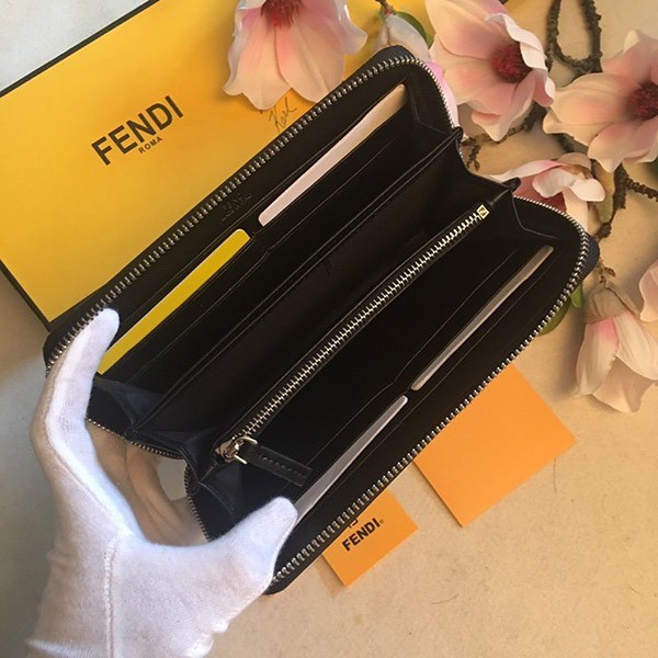 フェンディ バッグ バグズ コピー ブラックレザー 長財布 fee30631N級品